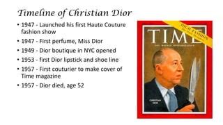 dior perfume timeline|when did Dior die.